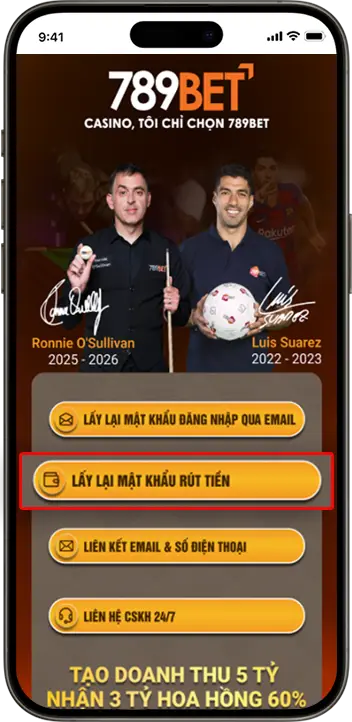 Bước 2: Chọn “lấy lại mật khẩu rút tiền” 